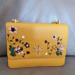 Tory Burch Britten Floral Applique Shoulder Bag